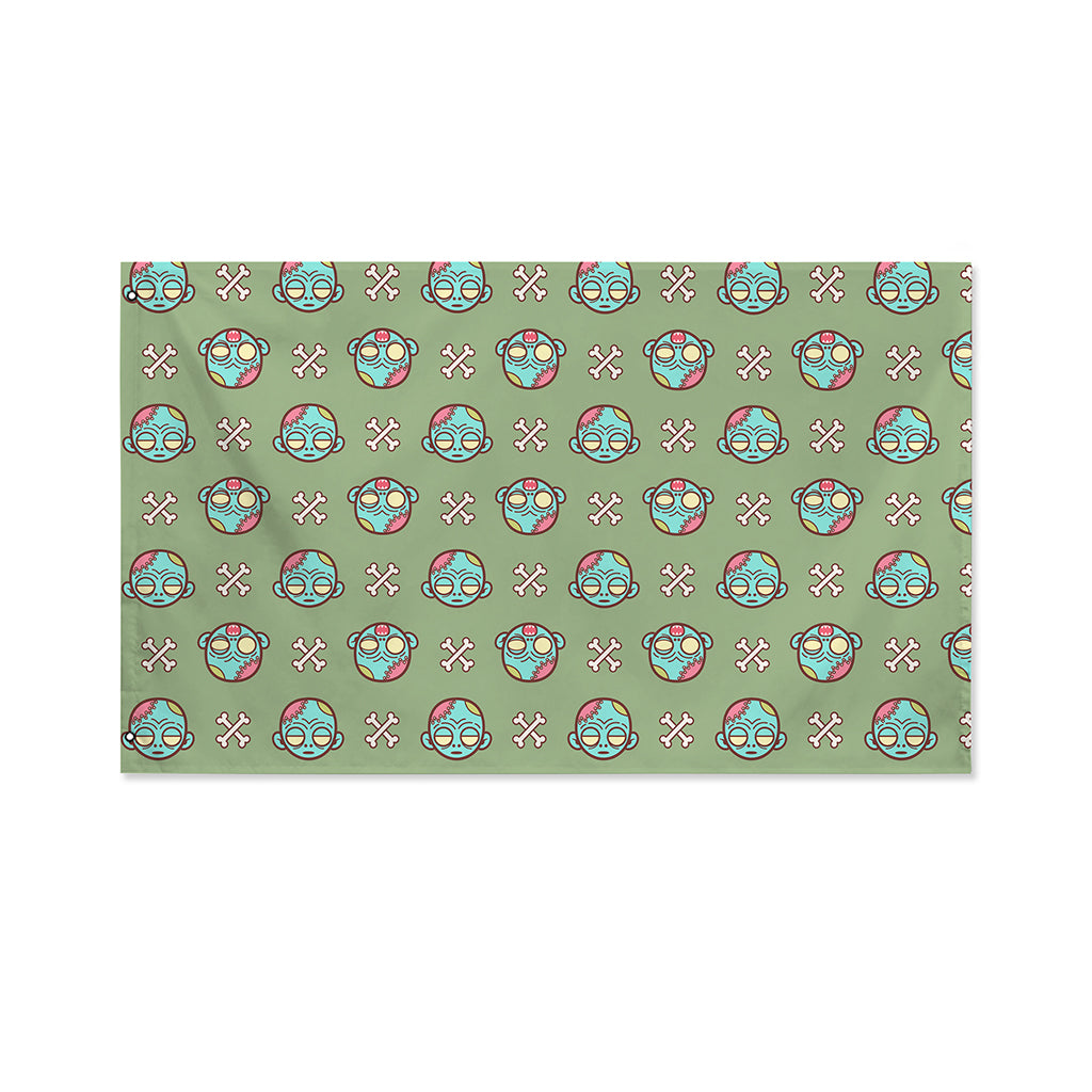Cartoon Zombie Pattern Print Polyester Flag