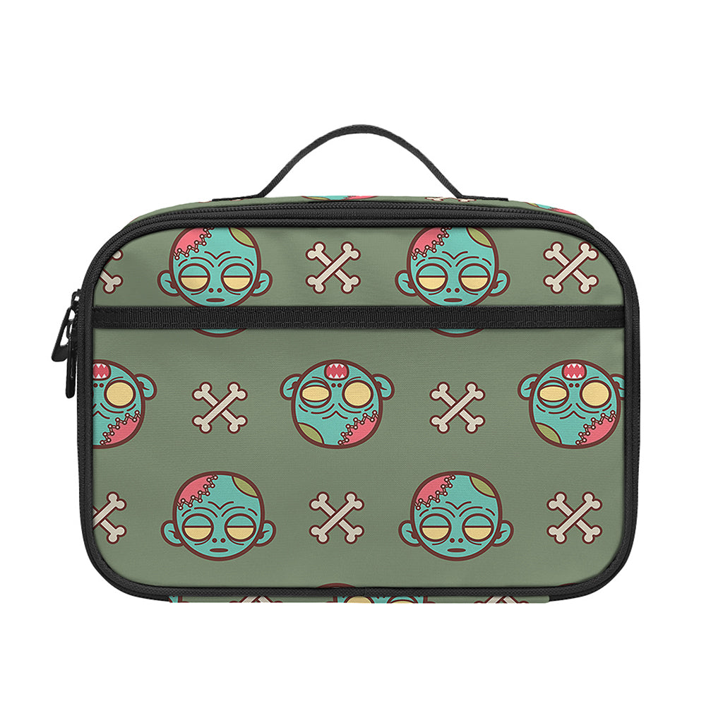 Cartoon Zombie Pattern Print Portable Lunch Bag
