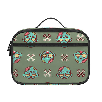 Cartoon Zombie Pattern Print Portable Lunch Bag