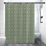 Cartoon Zombie Pattern Print Premium Shower Curtain