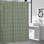 Cartoon Zombie Pattern Print Premium Shower Curtain