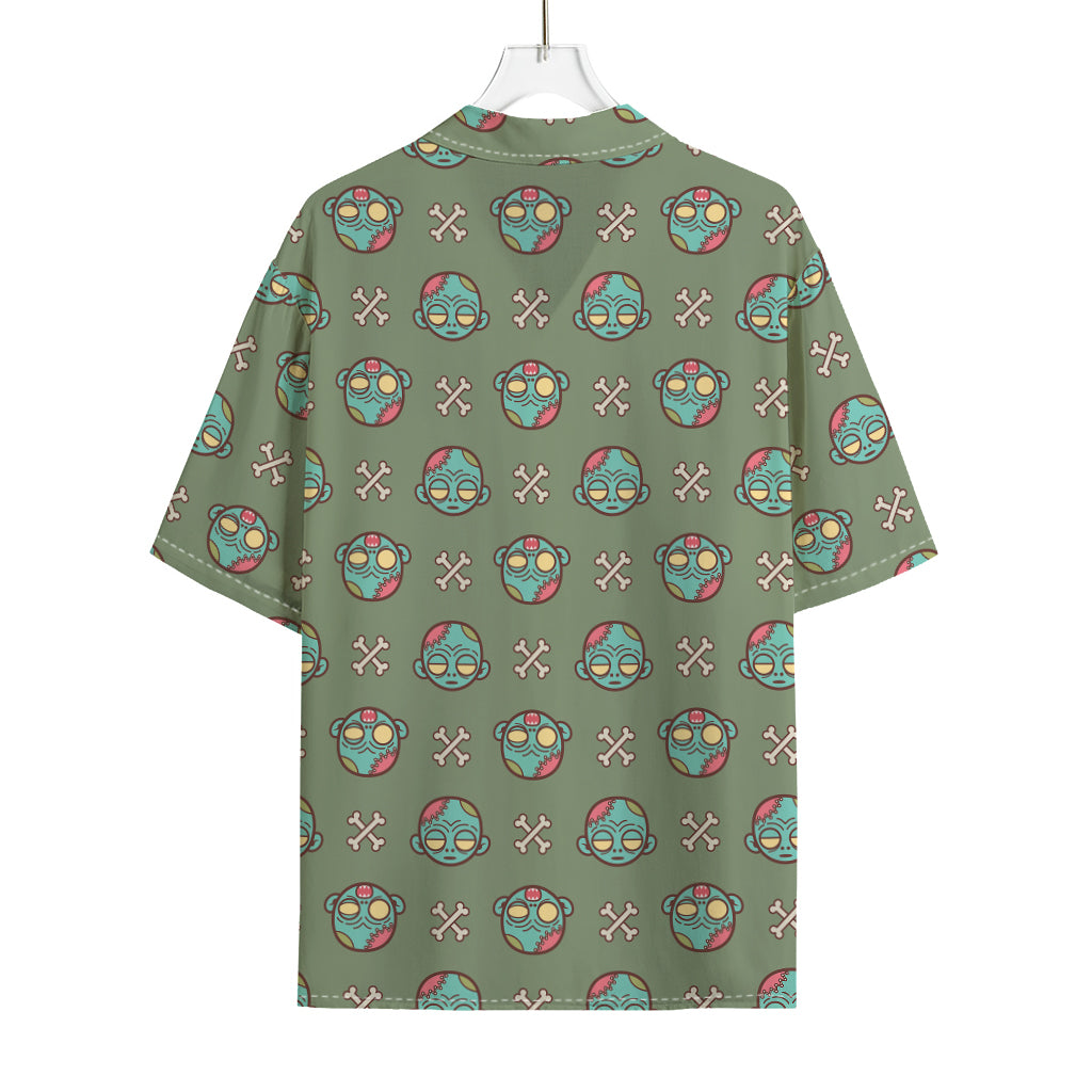 Cartoon Zombie Pattern Print Rayon Hawaiian Shirt