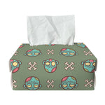 Cartoon Zombie Pattern Print Rectangle Tissue Box Cover