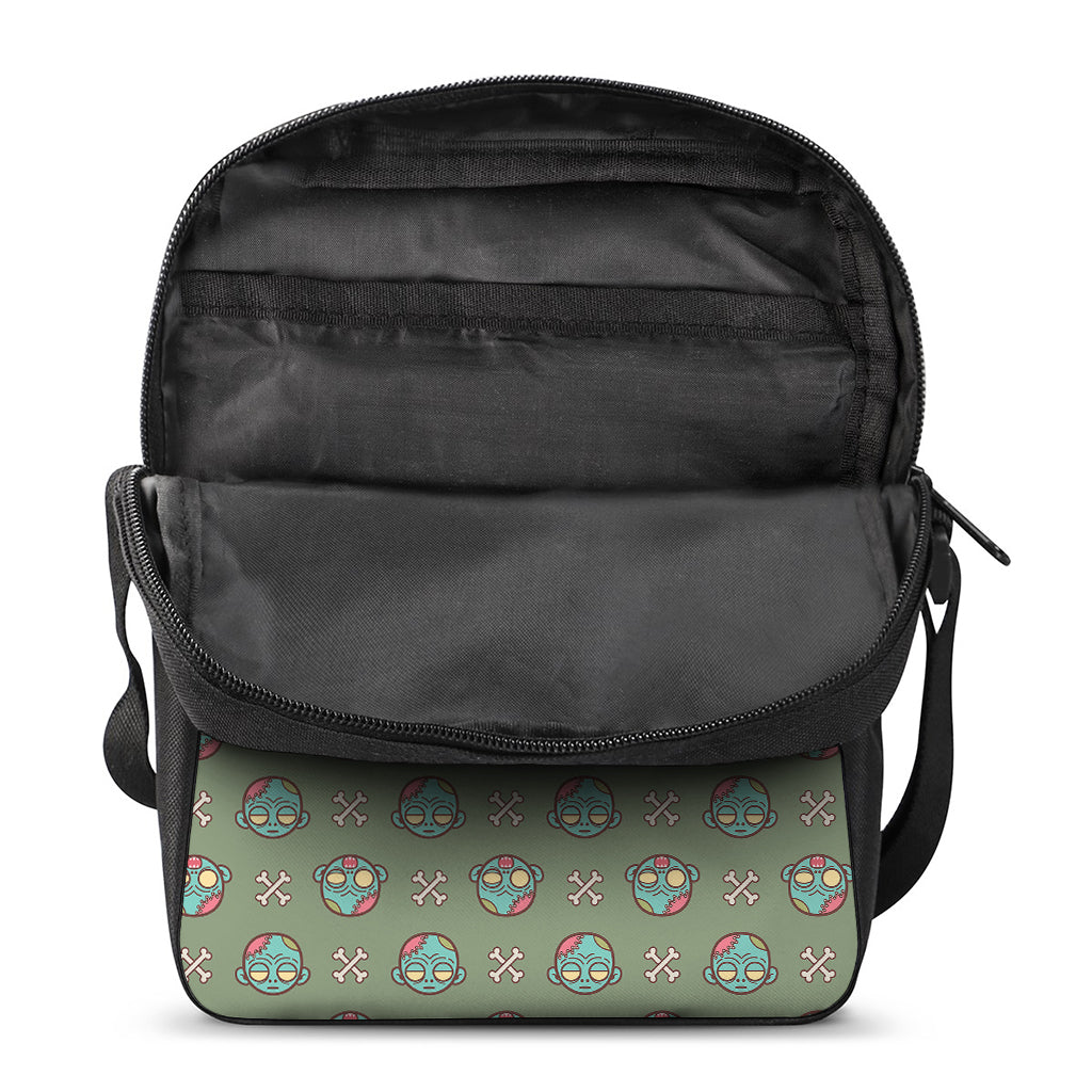 Cartoon Zombie Pattern Print Rectangular Crossbody Bag