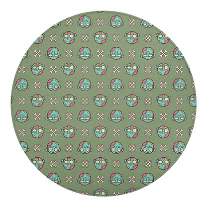 Cartoon Zombie Pattern Print Round Blanket