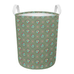 Cartoon Zombie Pattern Print Round Laundry Basket