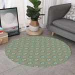 Cartoon Zombie Pattern Print Round Rug