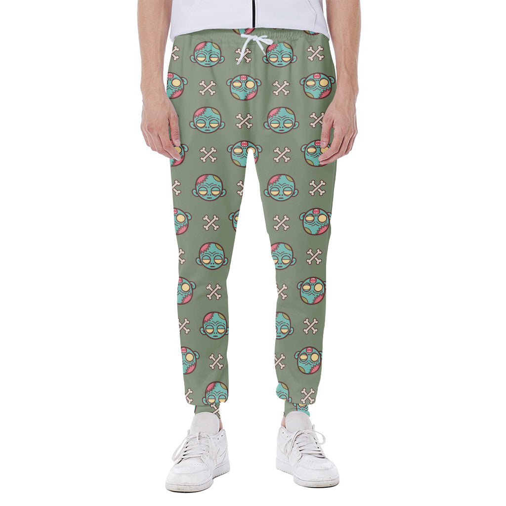 Cartoon Zombie Pattern Print Scuba Joggers