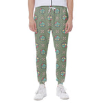 Cartoon Zombie Pattern Print Scuba Joggers