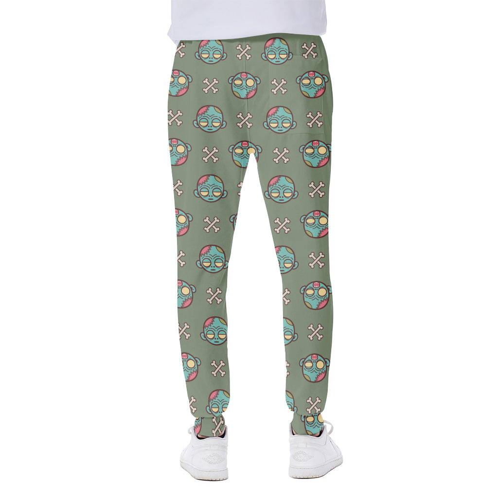 Cartoon Zombie Pattern Print Scuba Joggers