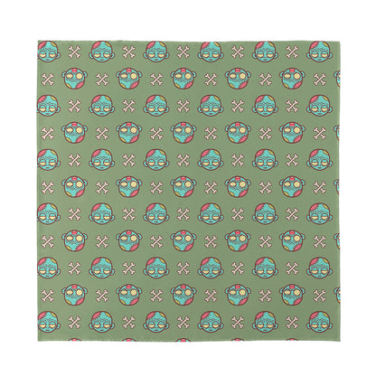 Cartoon Zombie Pattern Print Silk Bandana