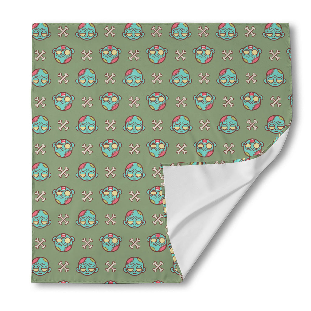 Cartoon Zombie Pattern Print Silk Bandana