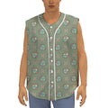 Cartoon Zombie Pattern Print Sleeveless Baseball Jersey
