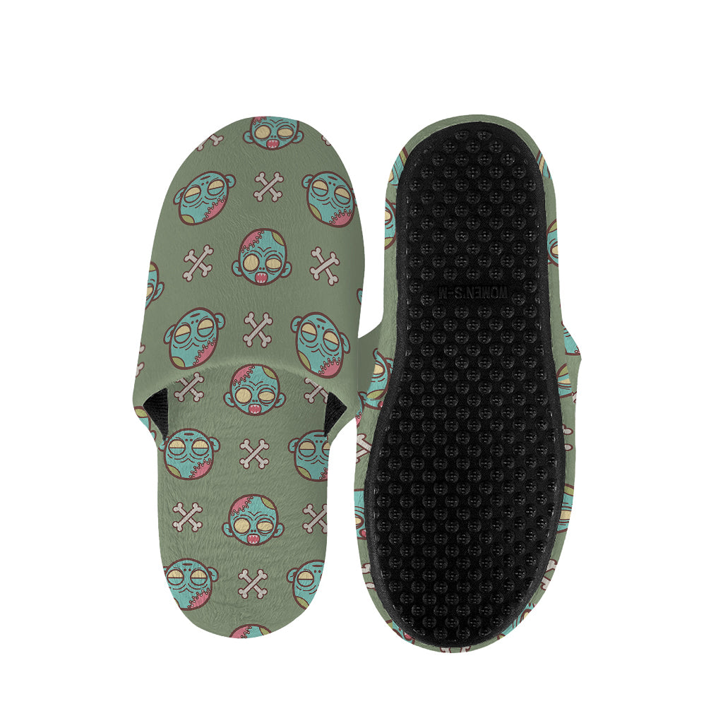 Cartoon Zombie Pattern Print Slippers