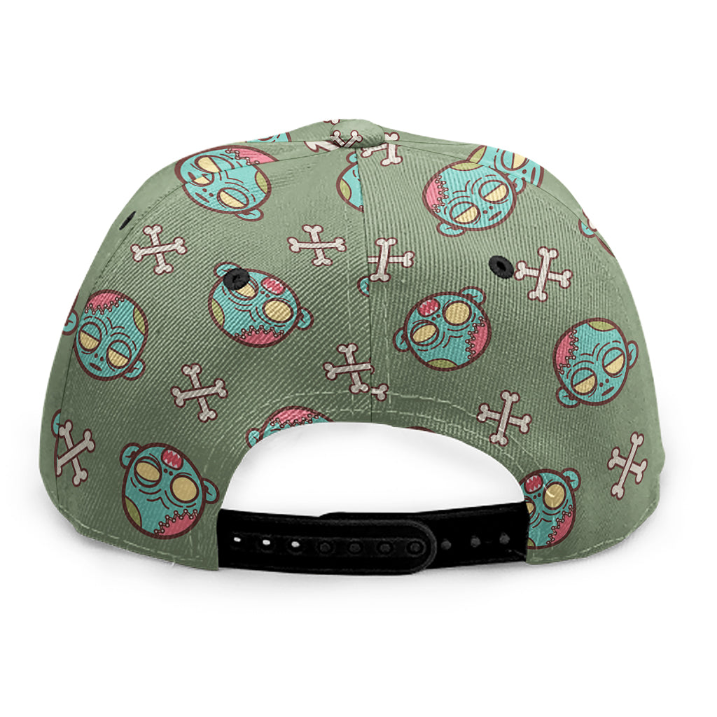 Cartoon Zombie Pattern Print Snapback Cap