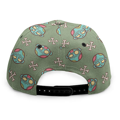 Cartoon Zombie Pattern Print Snapback Cap