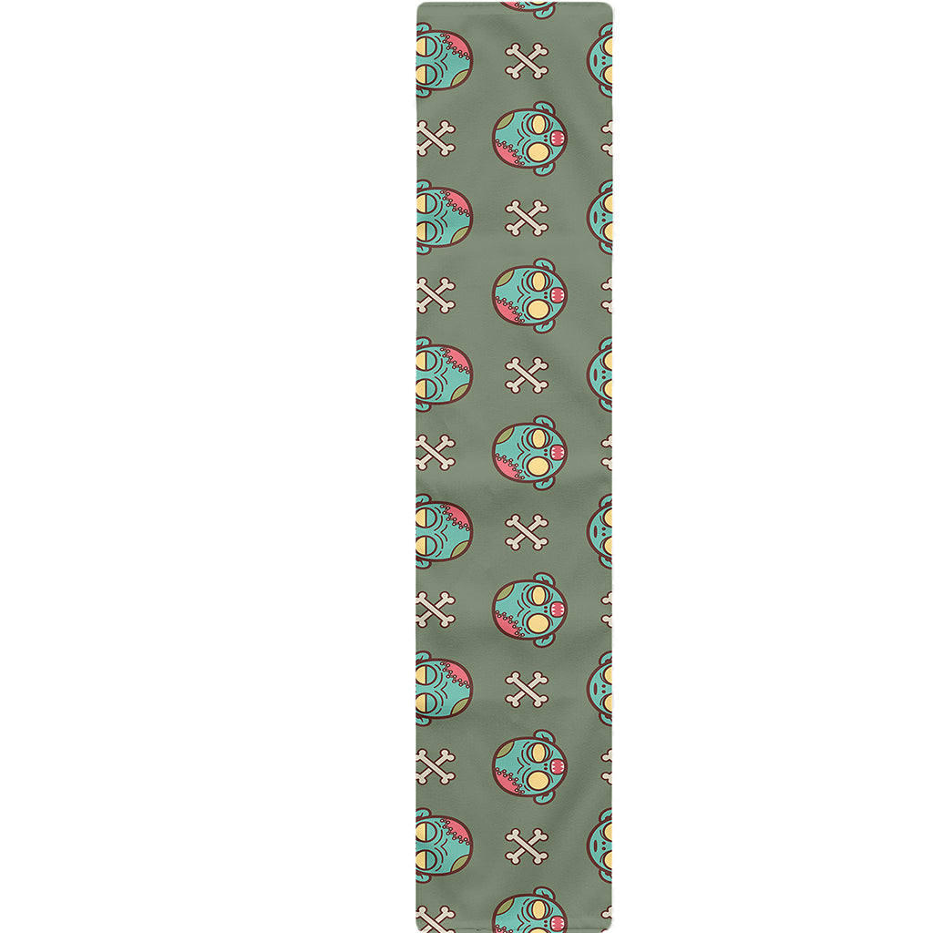 Cartoon Zombie Pattern Print Table Runner