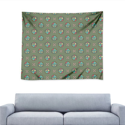 Cartoon Zombie Pattern Print Tapestry
