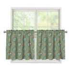 Cartoon Zombie Pattern Print Tier Curtains
