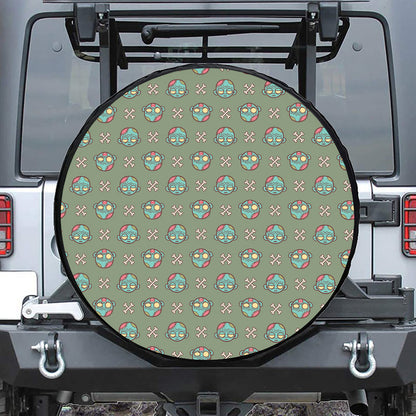 Cartoon Zombie Pattern Print Tire Cover