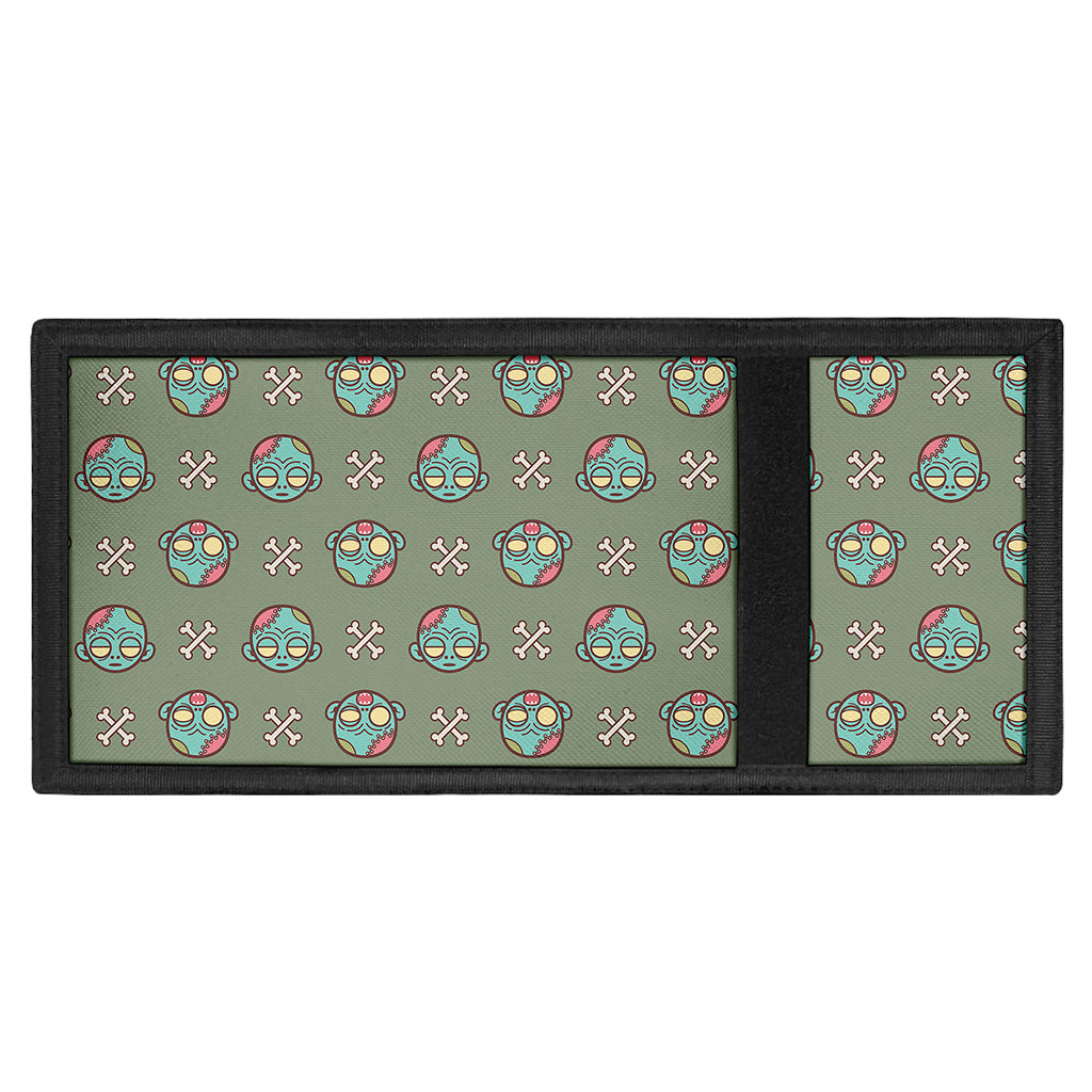 Cartoon Zombie Pattern Print Trifold Wallet
