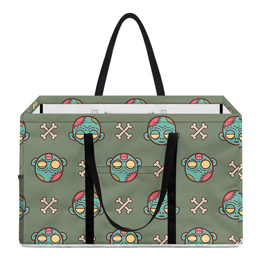 Cartoon Zombie Pattern Print Utility Tote Bag