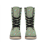 Cartoon Zombie Pattern Print Winter Boots