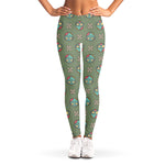 Cartoon Zombie Pattern Print Women's Leggings