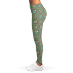 Cartoon Zombie Pattern Print Women's Leggings