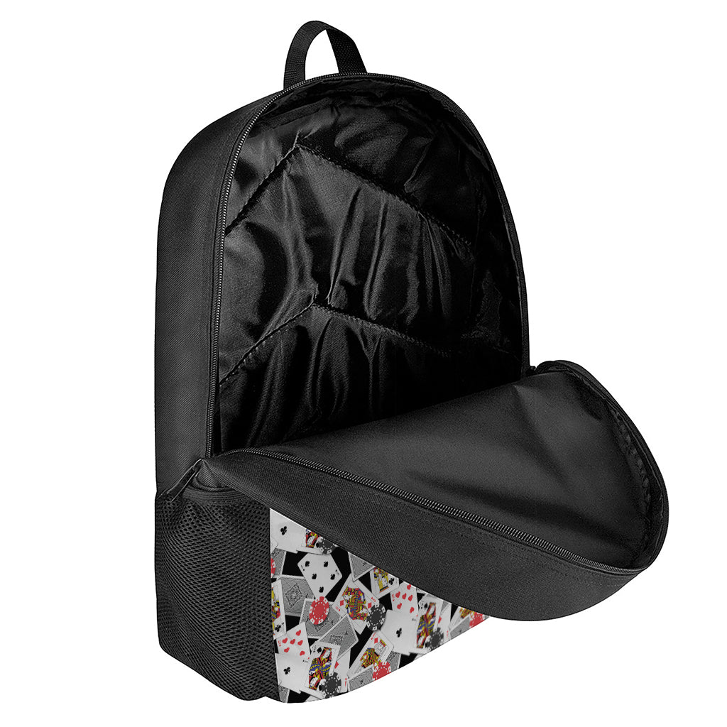 Casino Card And Chip Pattern Print 17 Inch Backpack