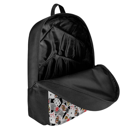 Casino Card And Chip Pattern Print 17 Inch Backpack
