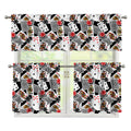 Casino Card And Chip Pattern Print 3 Piece Kitchen Curtains