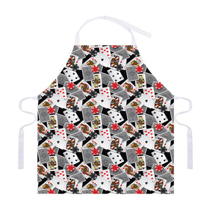 Casino Card And Chip Pattern Print Adjustable Apron