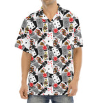 Casino Card And Chip Pattern Print Aloha Shirt