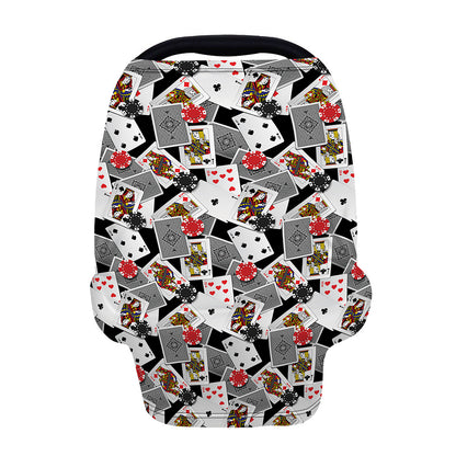 Casino Card And Chip Pattern Print Baby Seat Cover