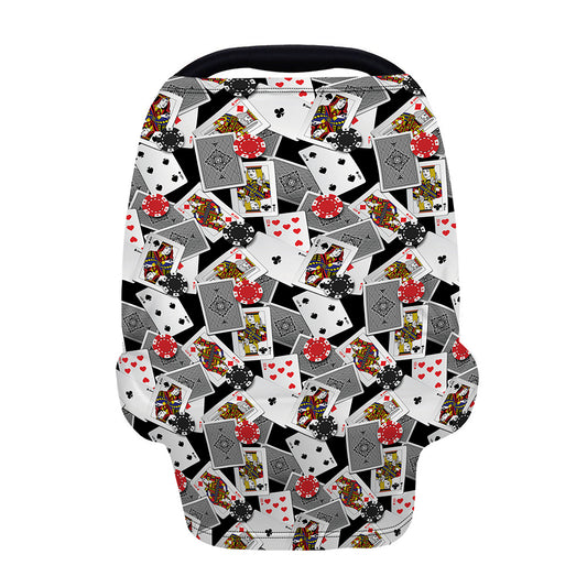 Casino Card And Chip Pattern Print Baby Seat Cover