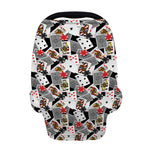 Casino Card And Chip Pattern Print Baby Seat Cover