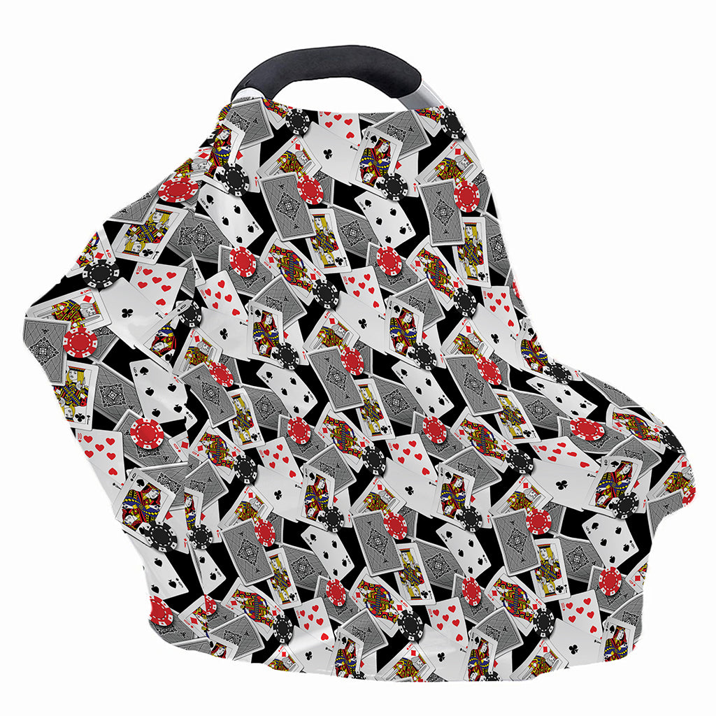 Casino Card And Chip Pattern Print Baby Seat Cover