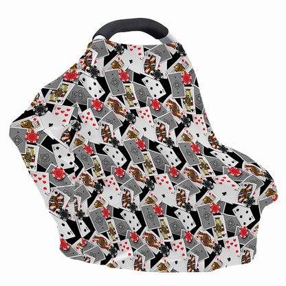 Casino Card And Chip Pattern Print Baby Seat Cover