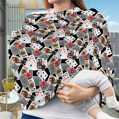 Casino Card And Chip Pattern Print Baby Seat Cover