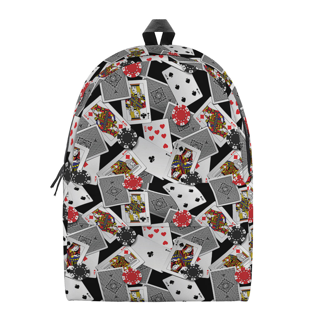 Casino Card And Chip Pattern Print Backpack