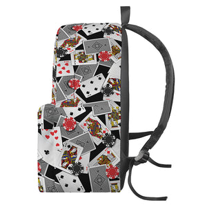 Casino Card And Chip Pattern Print Backpack