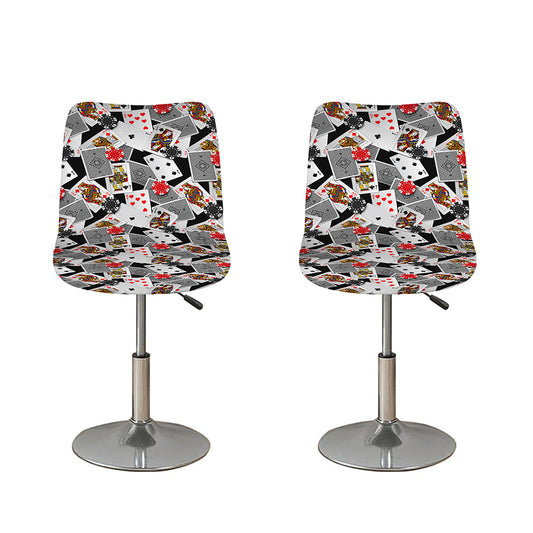Casino Card And Chip Pattern Print Bar Stool Covers