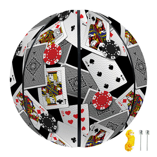Casino Card And Chip Pattern Print Basketball