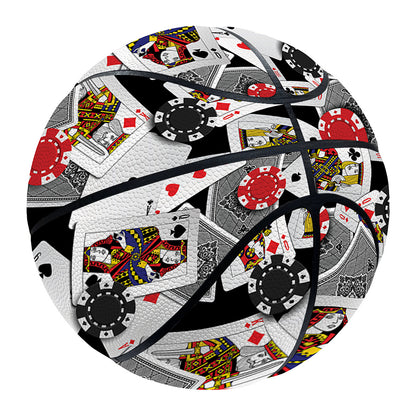 Casino Card And Chip Pattern Print Basketball