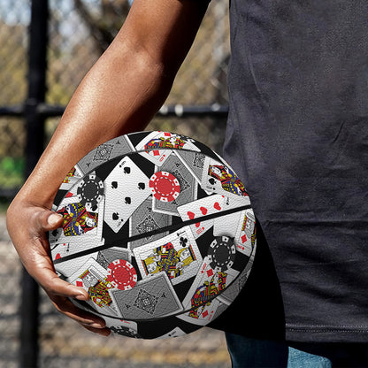 Casino Card And Chip Pattern Print Basketball