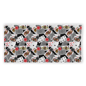 Casino Card And Chip Pattern Print Beach Towel