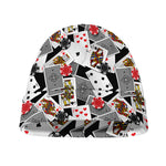 Casino Card And Chip Pattern Print Beanie