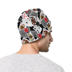Casino Card And Chip Pattern Print Beanie