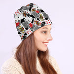 Casino Card And Chip Pattern Print Beanie